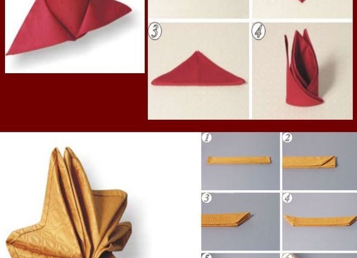 Способы складывания салфеток